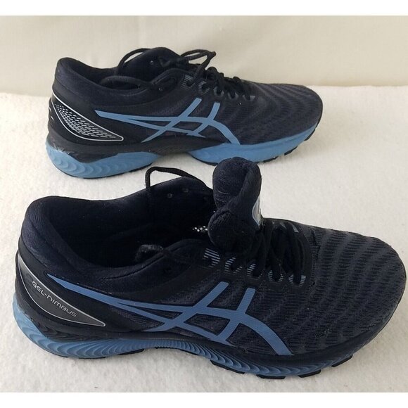 Asics Mens Gel Nimbus 23 1011A680 Running Shoes Sneakers 10 M black blue trim - Picture 4 of 14
